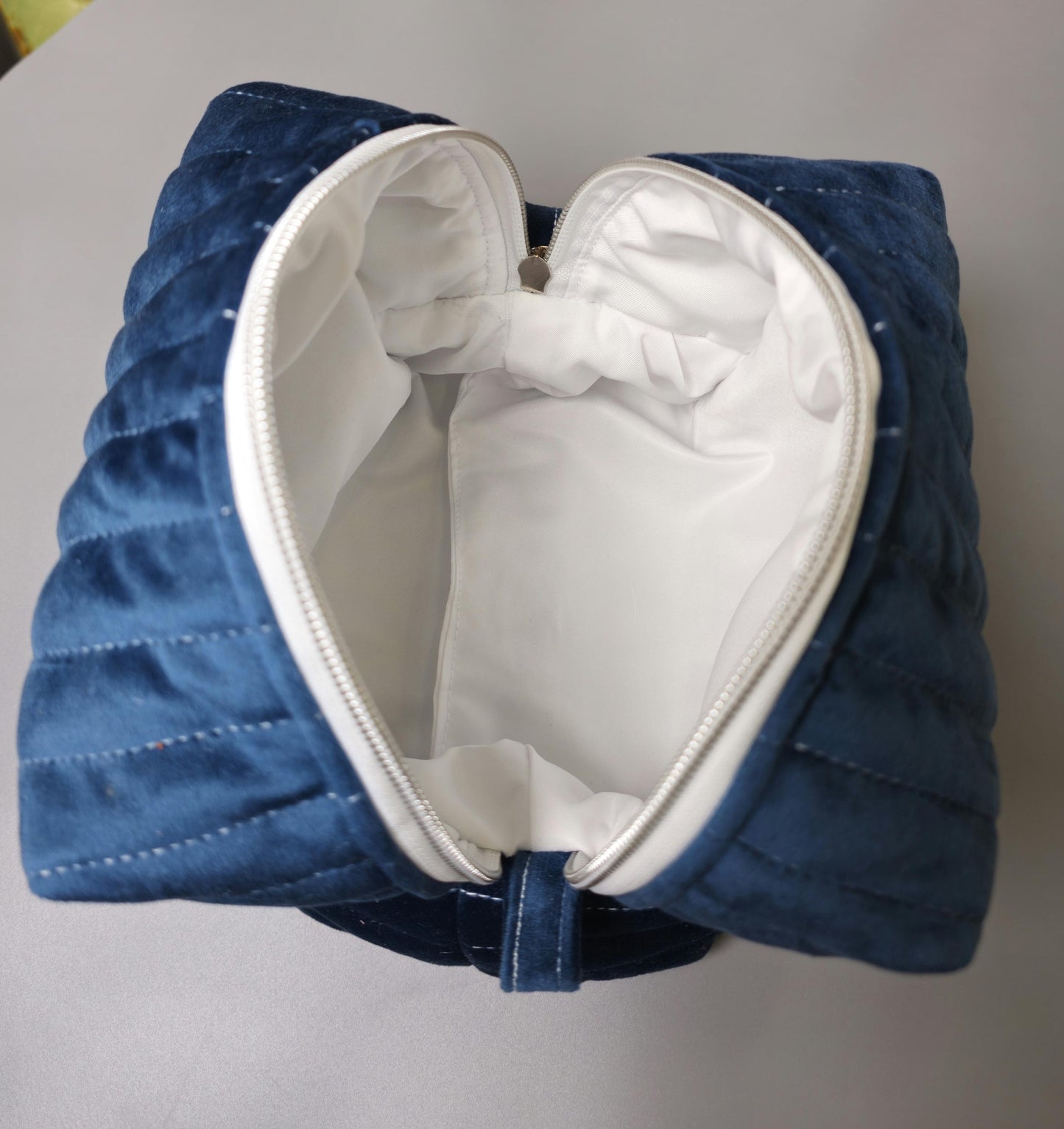 Handmade Velvet Makeup Bag - Large Zipper Pouch