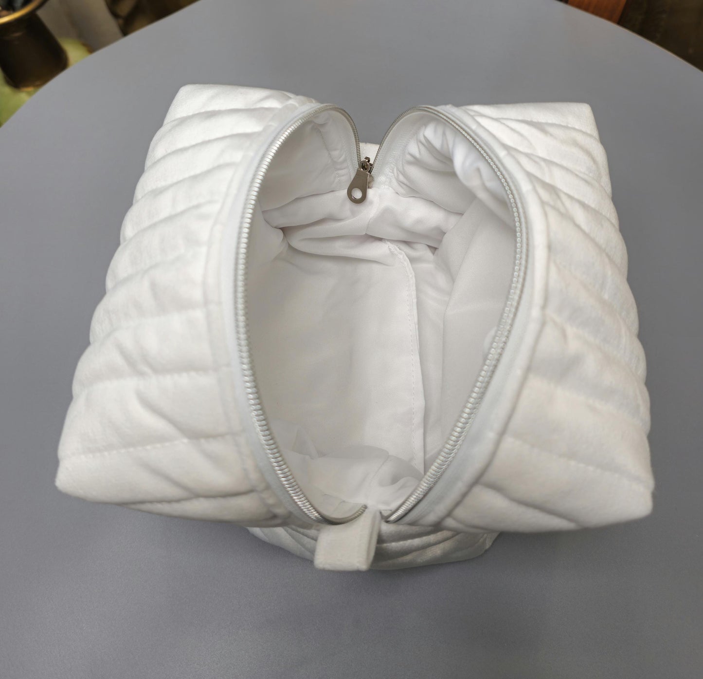 Handmade Velvet Makeup Bag - Large Zipper Pouch