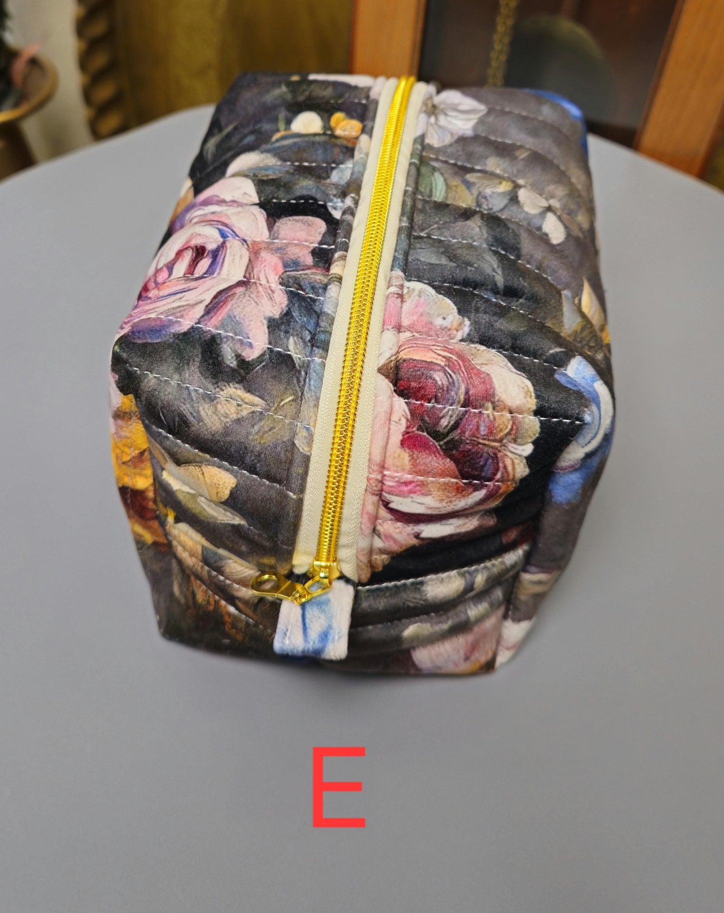 Handmade Velvet Makeup Bag - Large Zipper Pouch