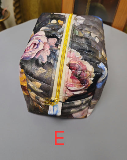 Handmade Velvet Makeup Bag - Large Zipper Pouch