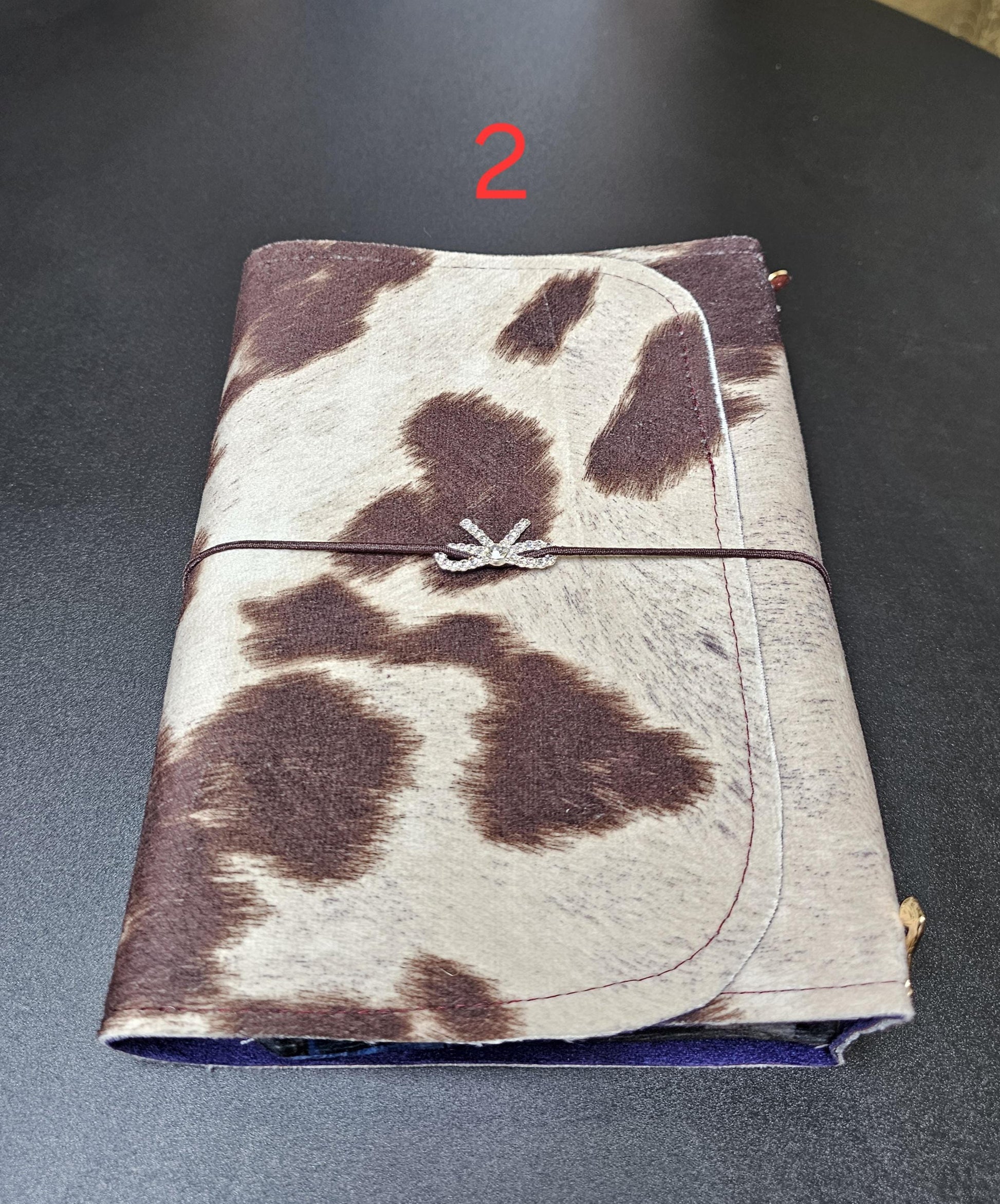 Handmade French Notebook with Charms and Velvet Pouch