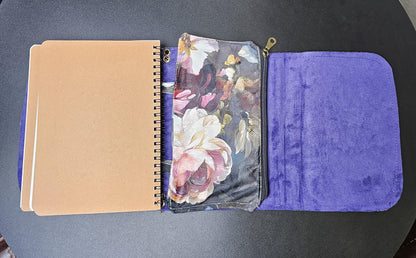 Handmade French Notebook with Charms and Velvet Pouch