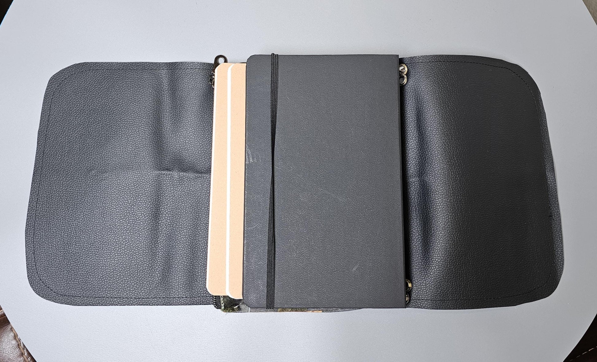 Handmade French Notebook with Charms and Velvet Pouch