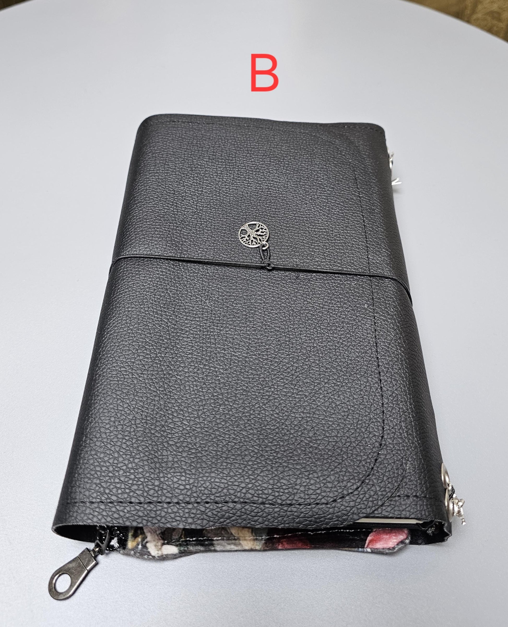 Handmade French Notebook with Charms and Velvet Pouch