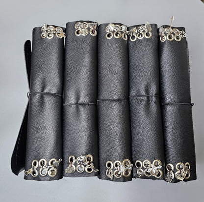 Handmade French Notebook with Charms and Velvet Pouch