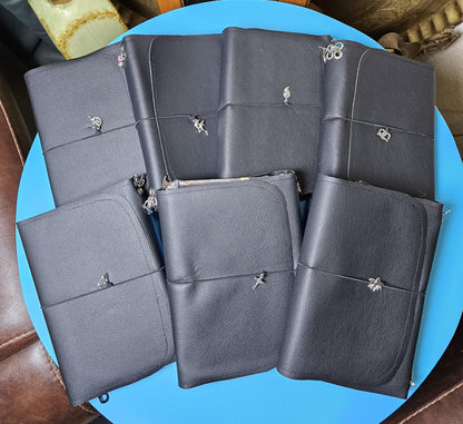 Handmade French Notebook with Charms and Velvet Pouch