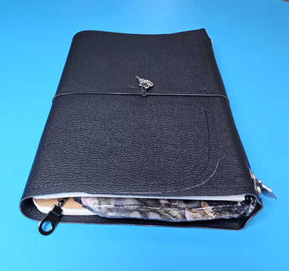 Handmade French Notebook with Charms and Velvet Pouch