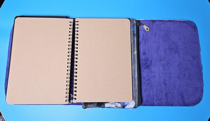 Handmade French Notebook Cow Print with Charms and Velvet Pouch