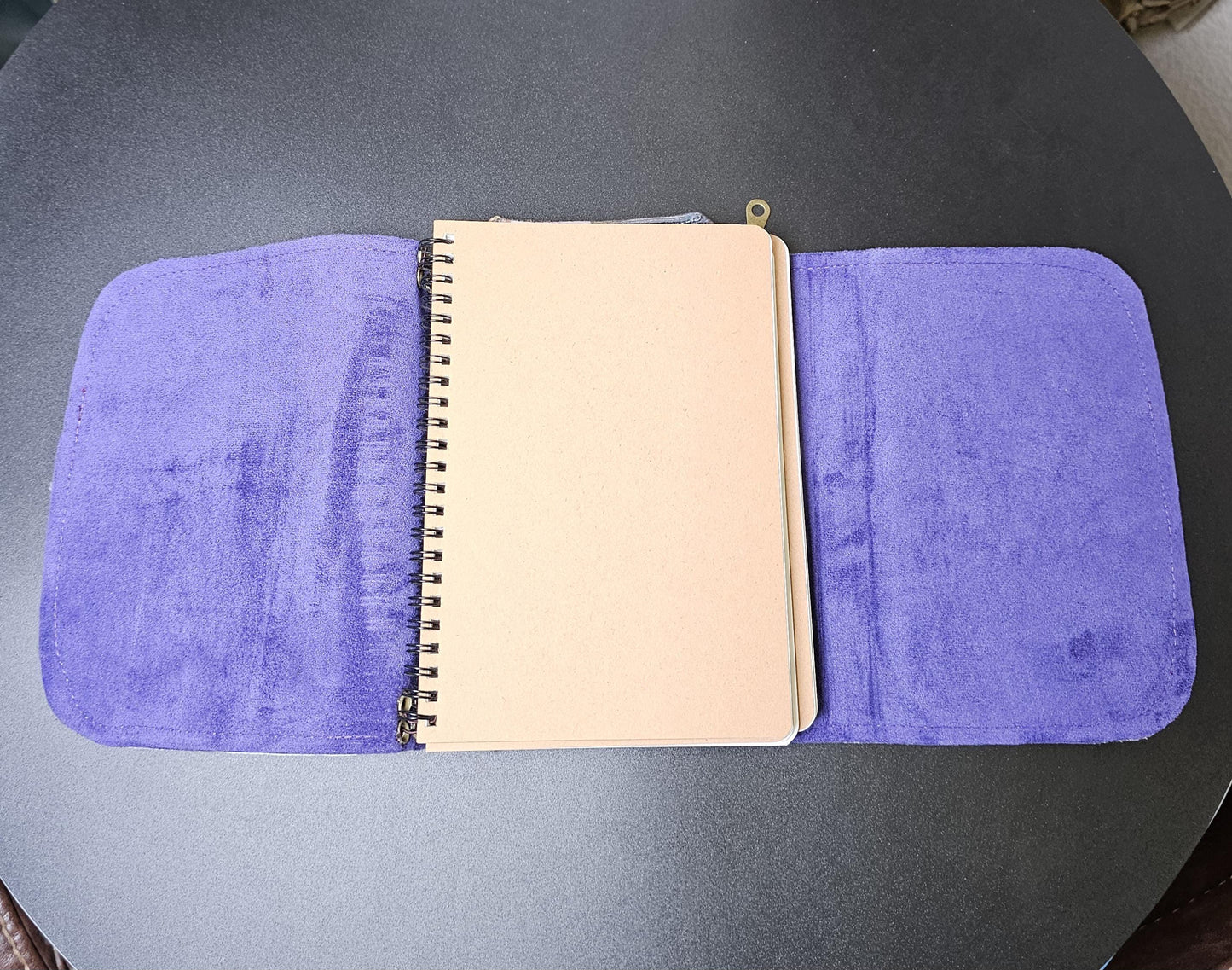 Handmade French Notebook with Charms and Velvet Pouch