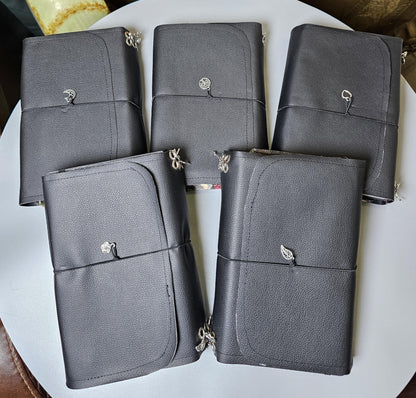 Handmade French Notebook with Charms and Velvet Pouch