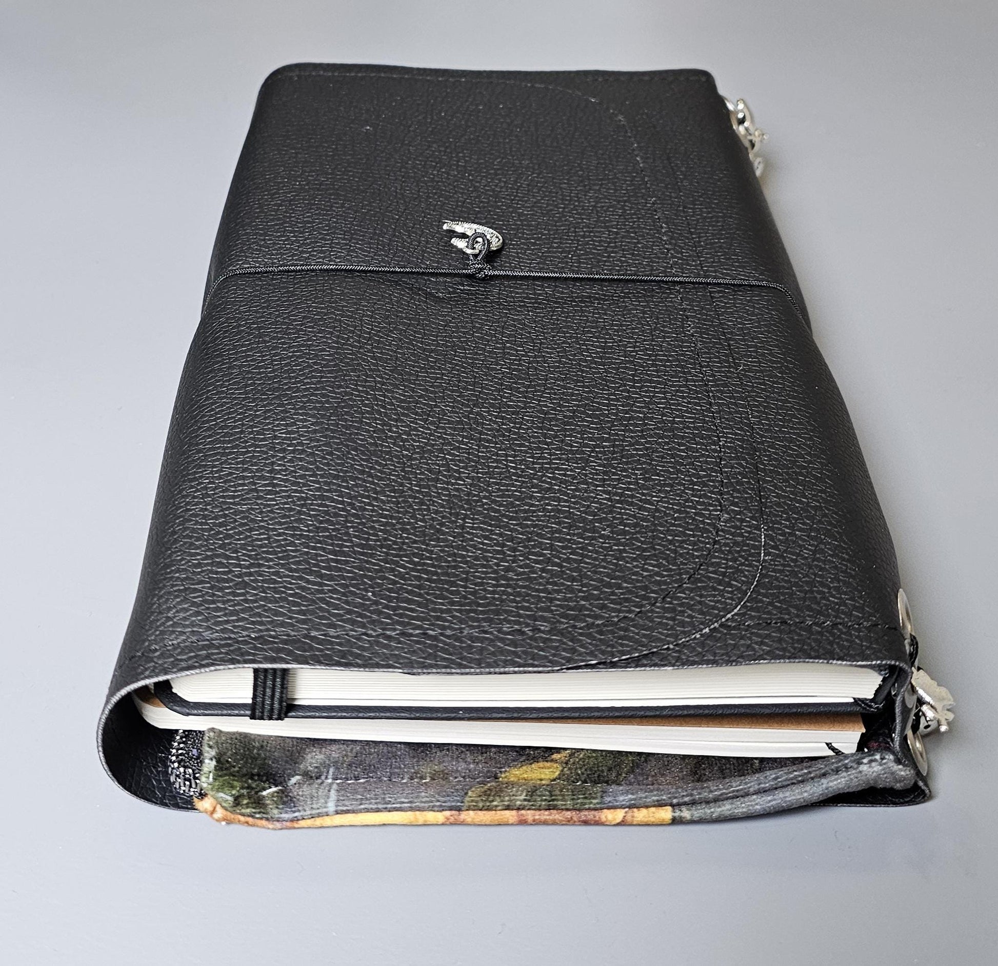 Handmade French Notebook with Charms and Velvet Pouch