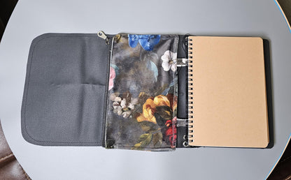 Handmade French Notebook with Charms and Velvet Pouch
