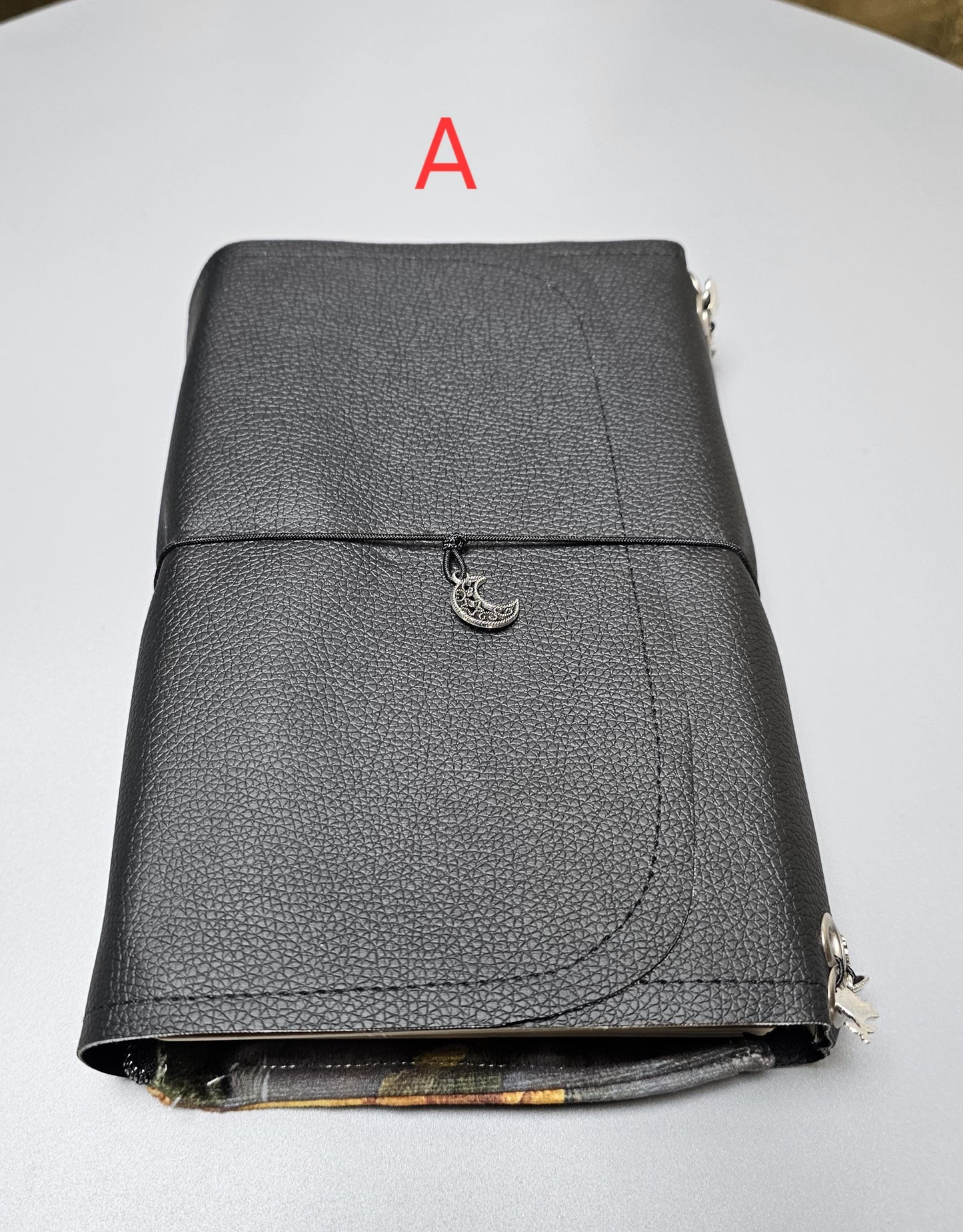 Handmade French Notebook with Charms and Velvet Pouch