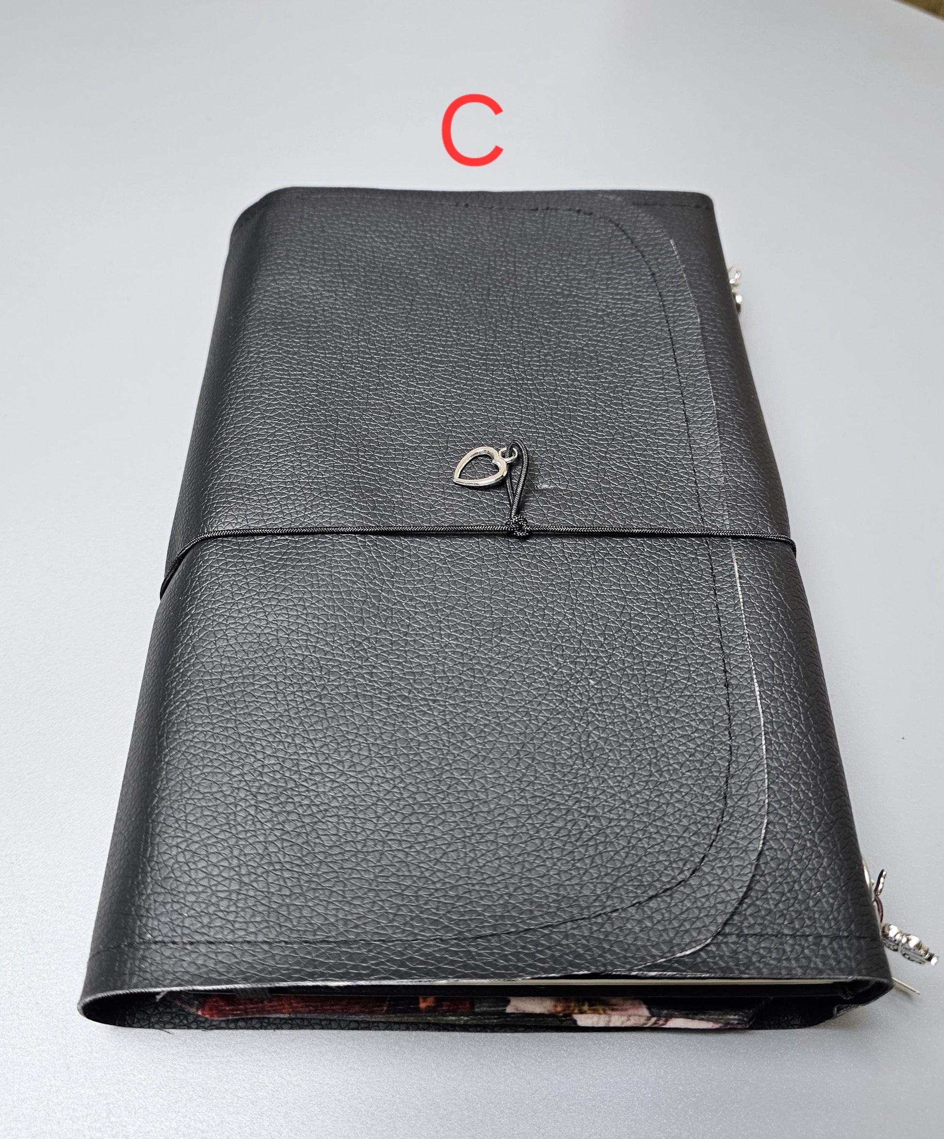 Handmade French Notebook with Charms and Velvet Pouch