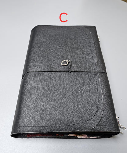 Handmade French Notebook with Charms and Velvet Pouch
