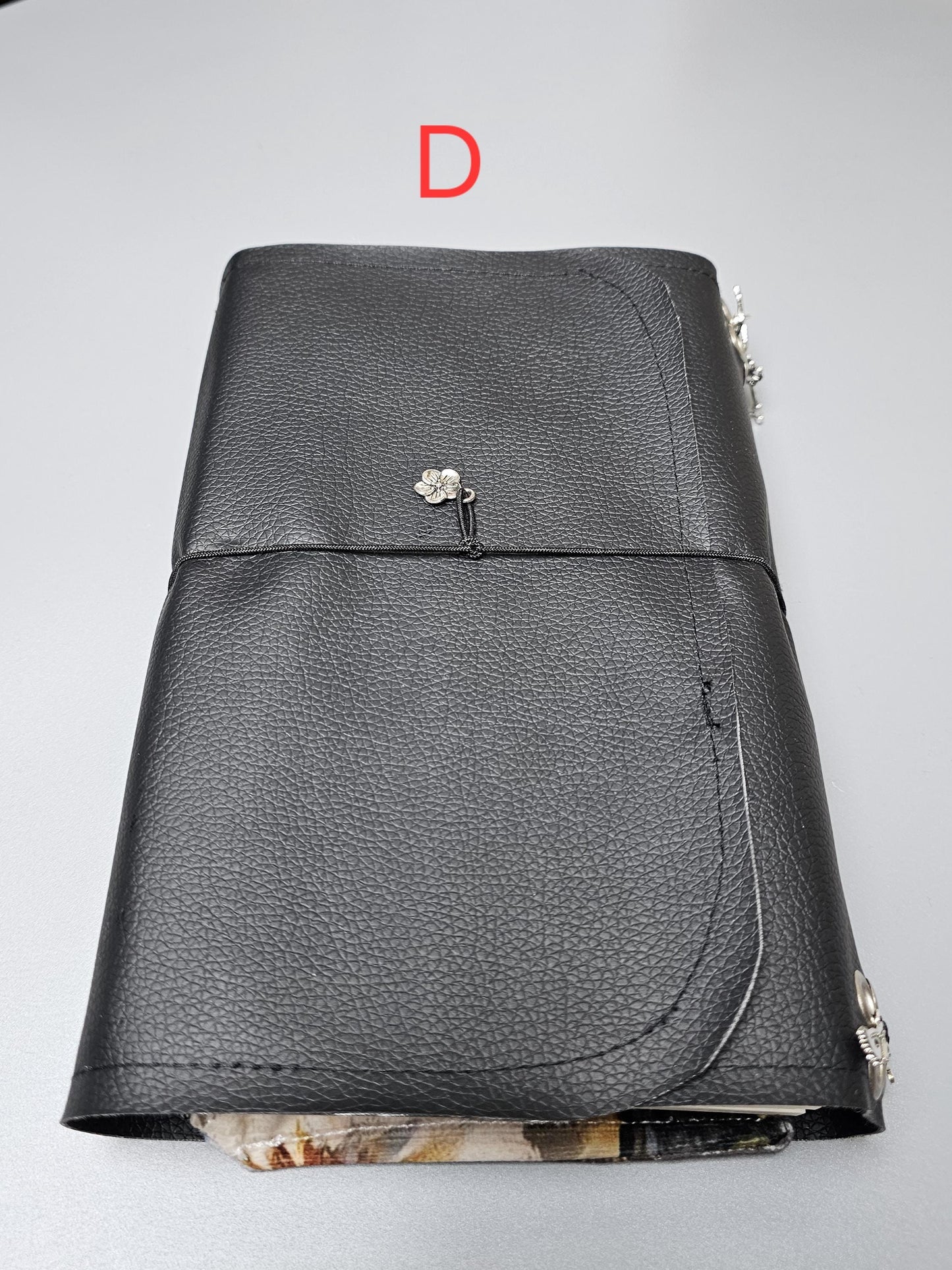 Handmade French Notebook with Charms and Velvet Pouch