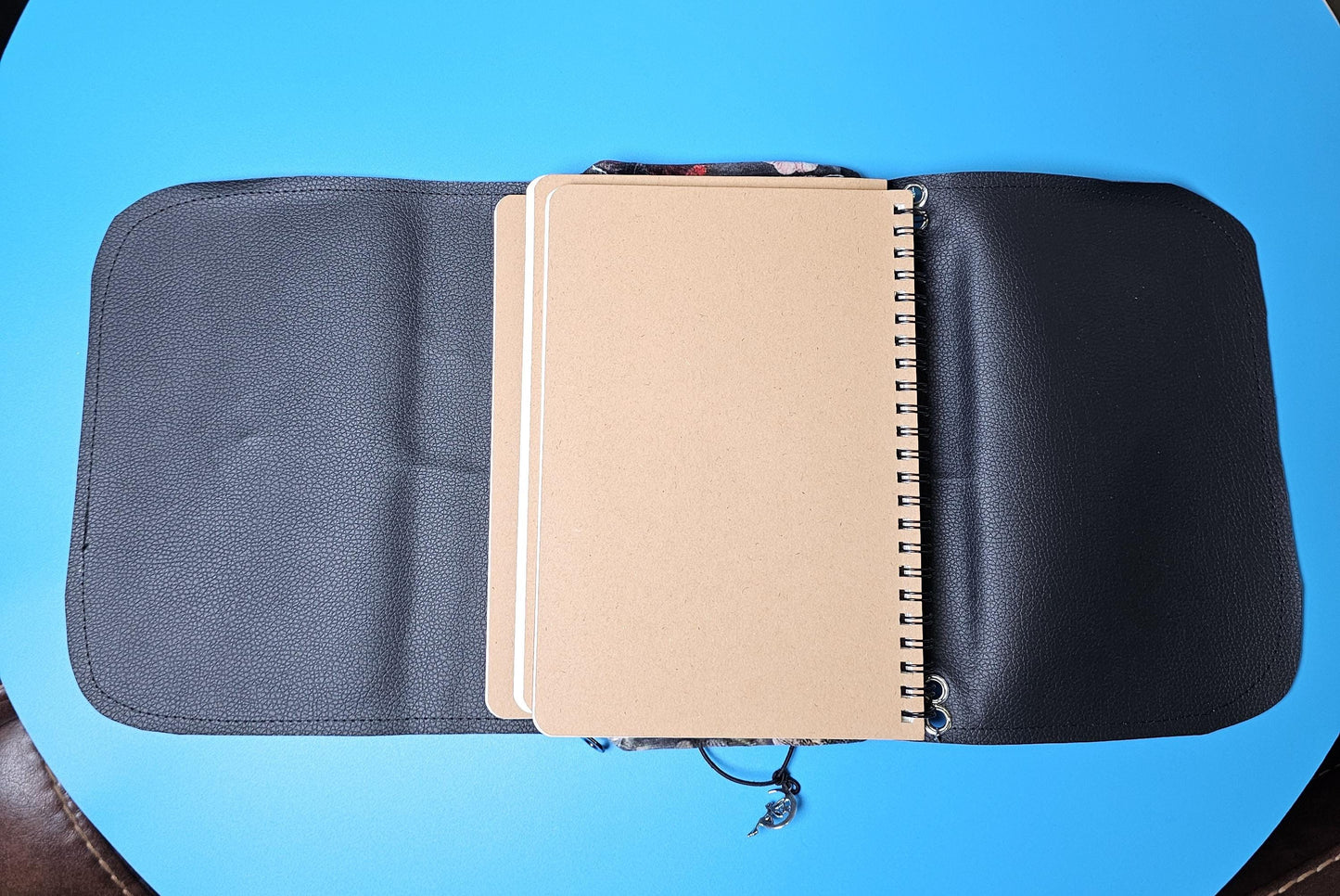 Handmade French Notebook with Charms and Velvet Pouch