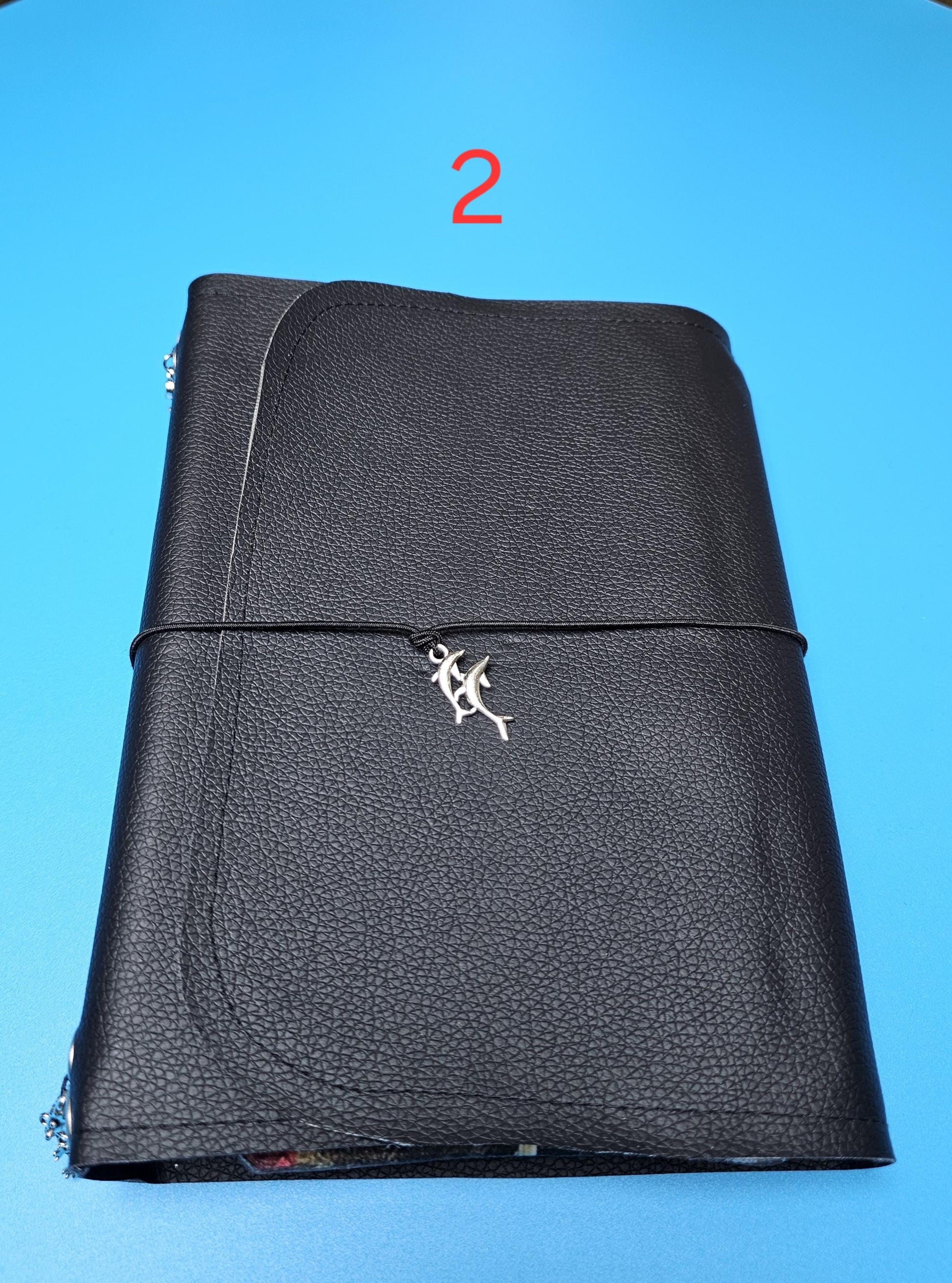 Handmade French Notebook with Charms and Velvet Pouch