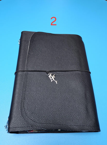 Handmade French Notebook with Charms and Velvet Pouch