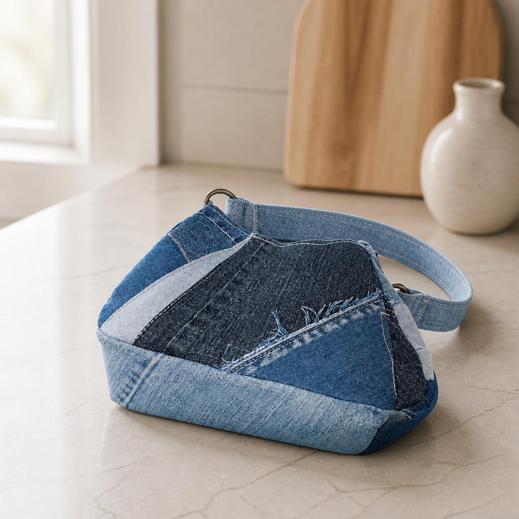 Handmade Denim Shoulder Bag