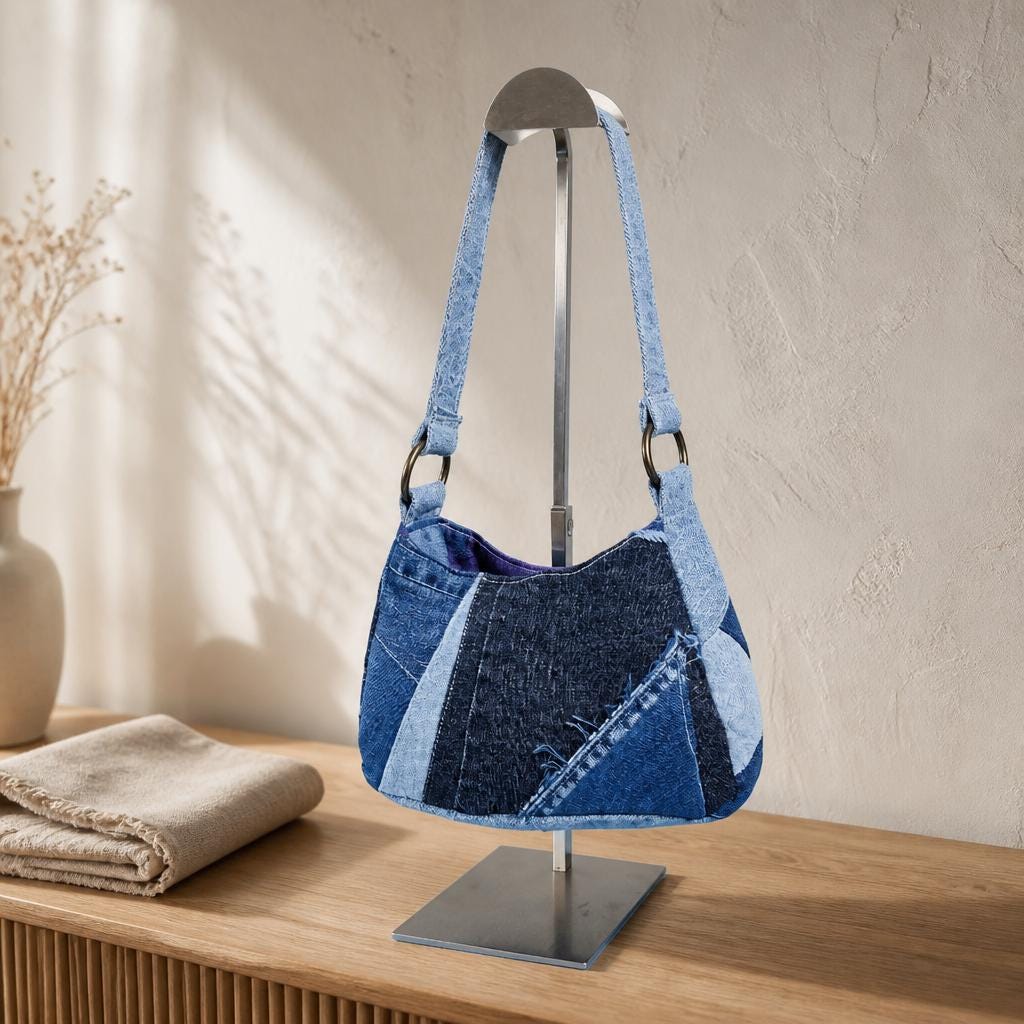 Handmade Denim Shoulder Bag