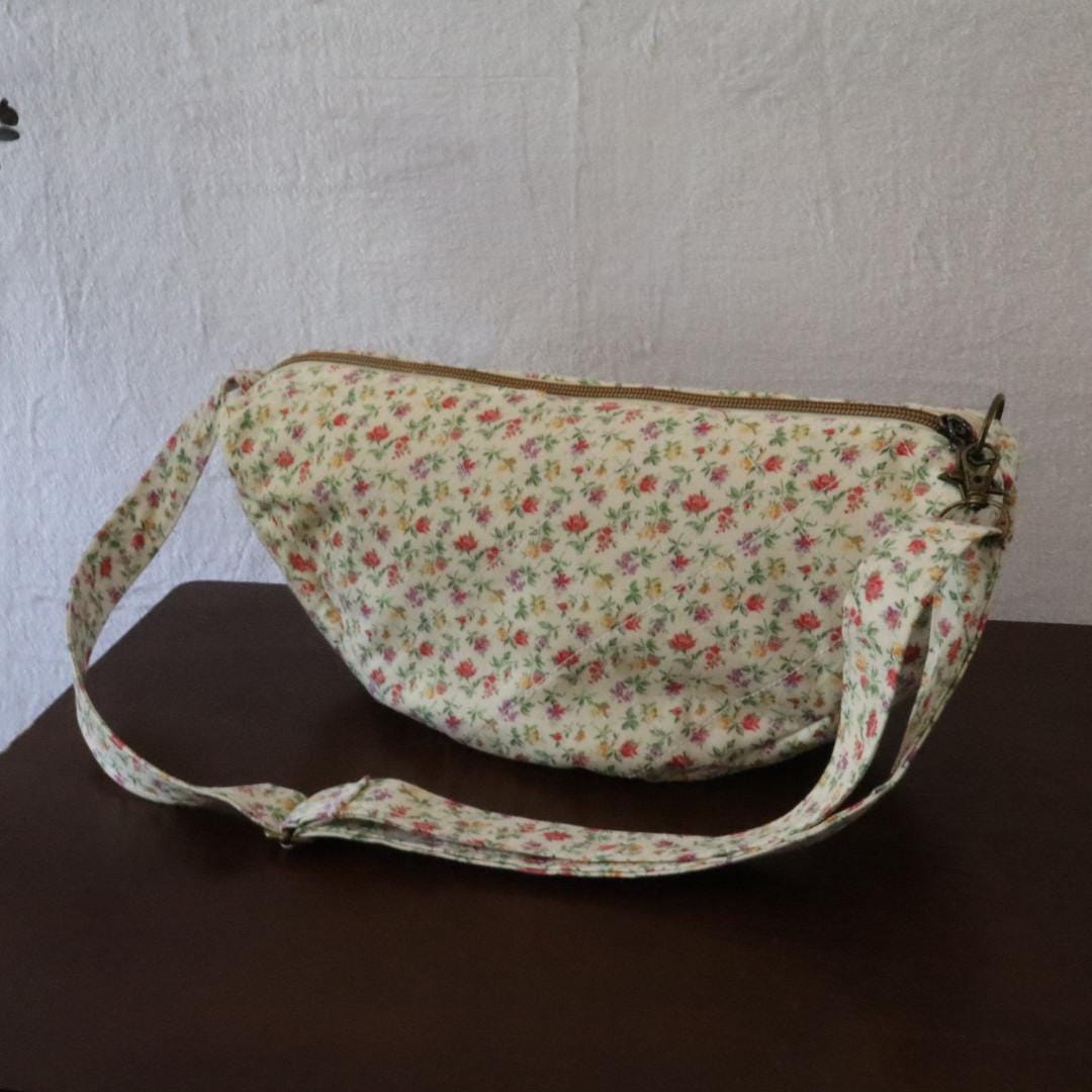 Handmade Quilted Half Moon Crossbody Bag