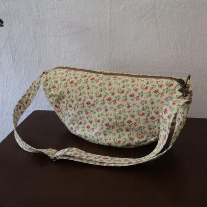 Handmade Quilted Half Moon Crossbody Bag