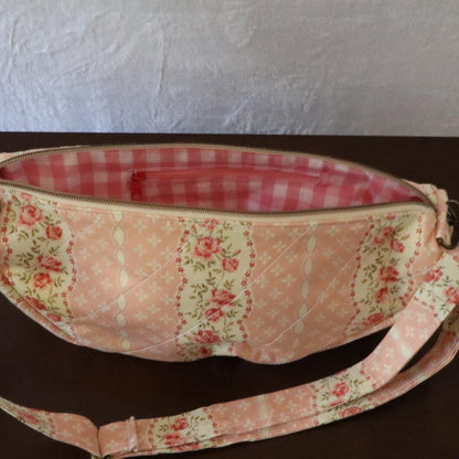 Handmade Quilted Half Moon Crossbody Bag