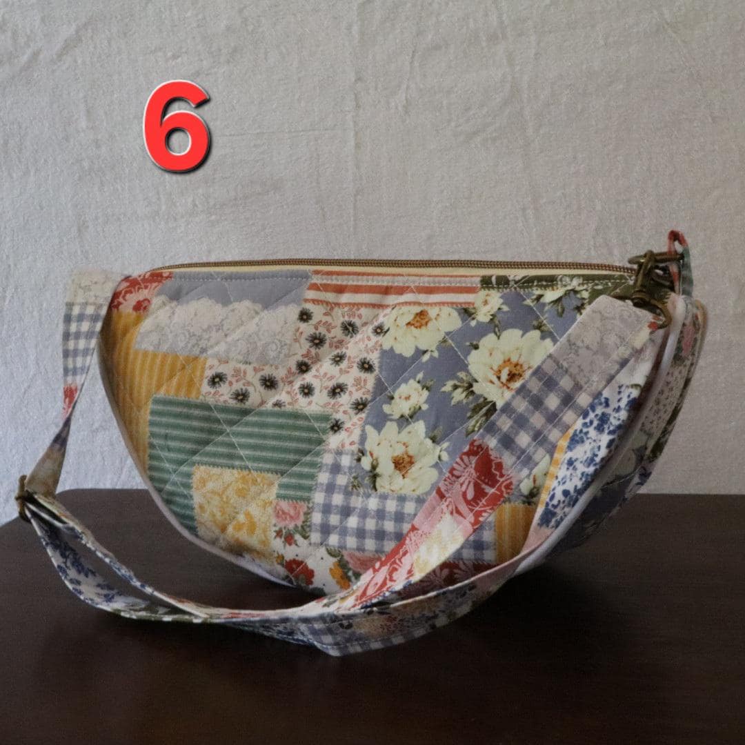Handmade Quilted Half Moon Crossbody Bag