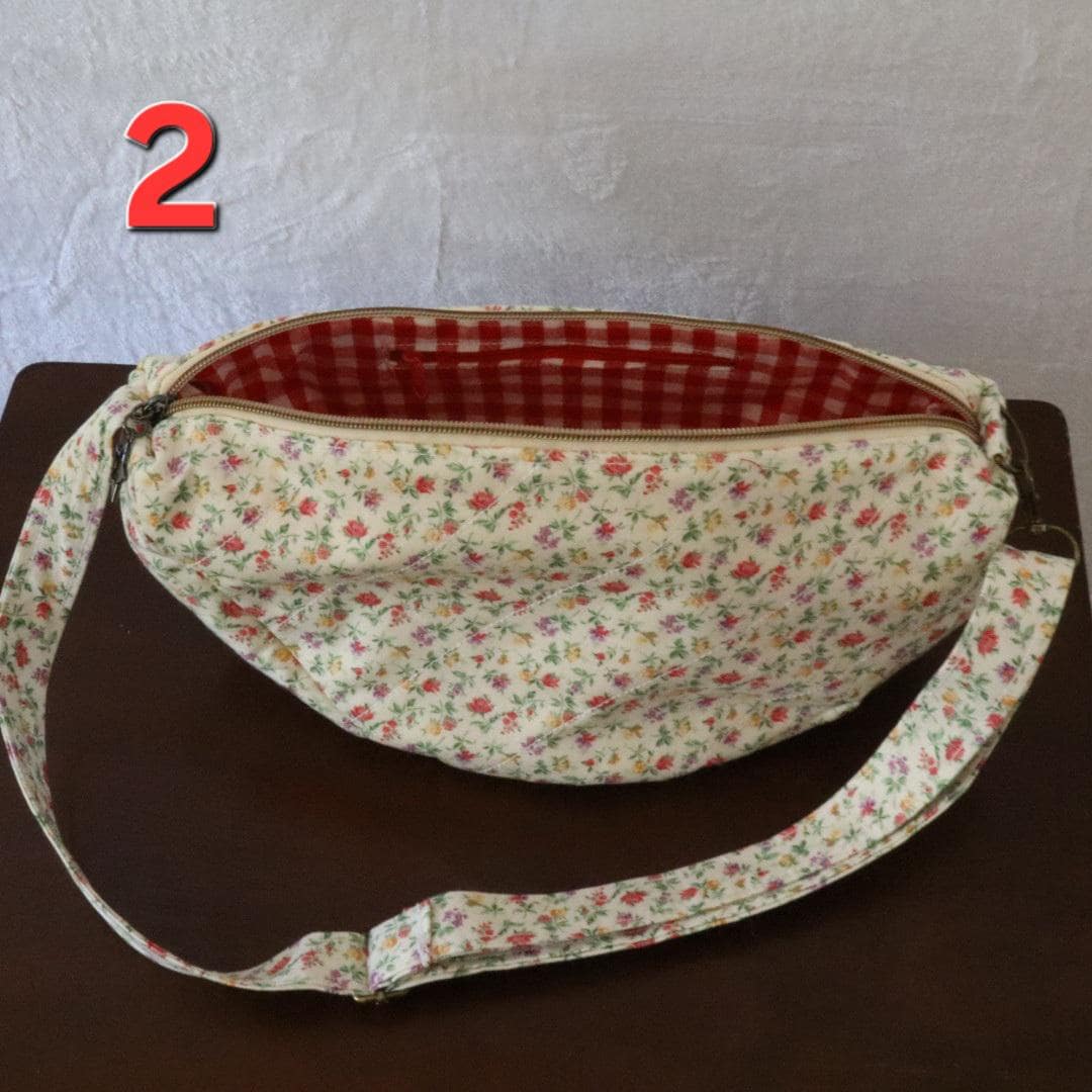 Handmade Quilted Half Moon Crossbody Bag