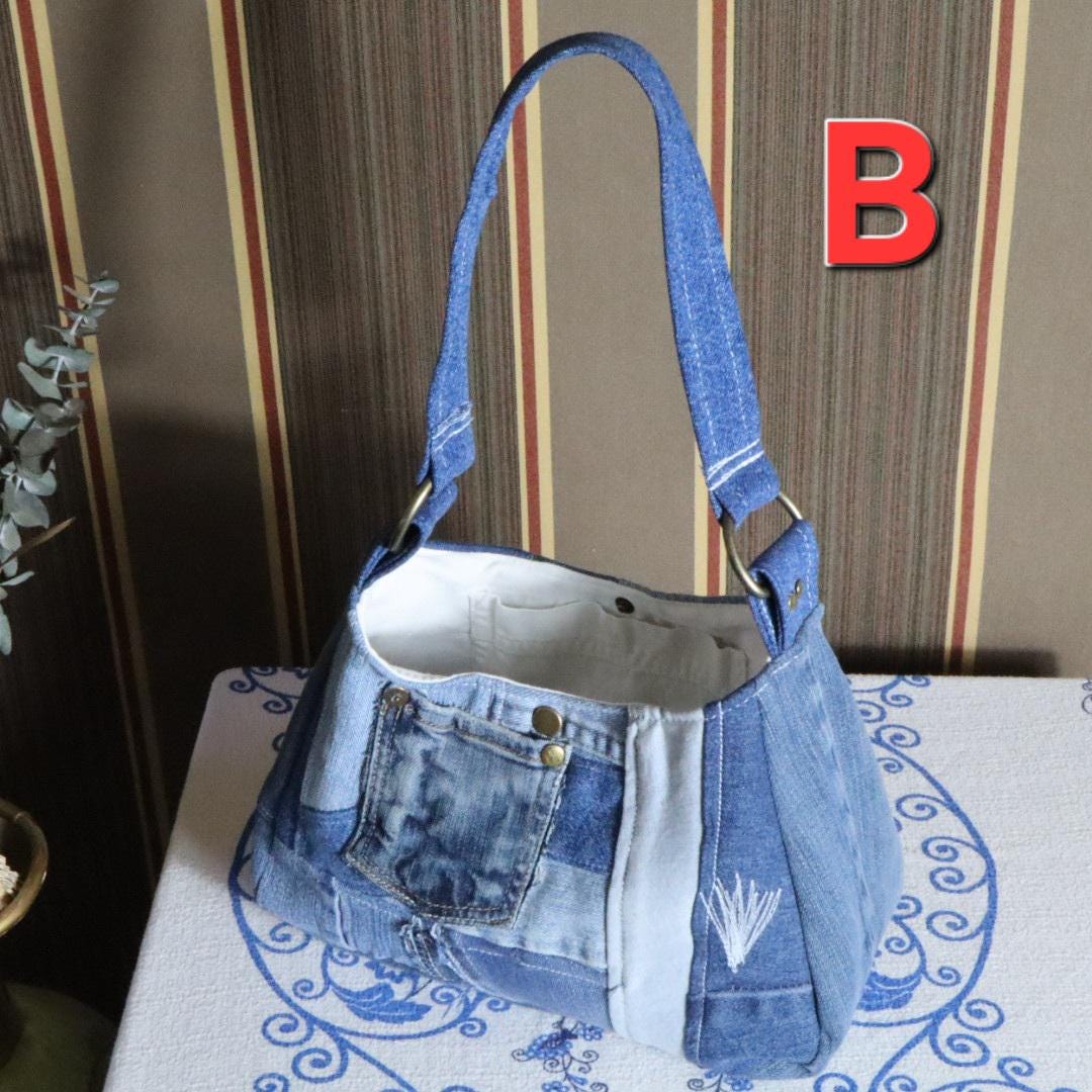 Handmade Denim Shoulder Bag