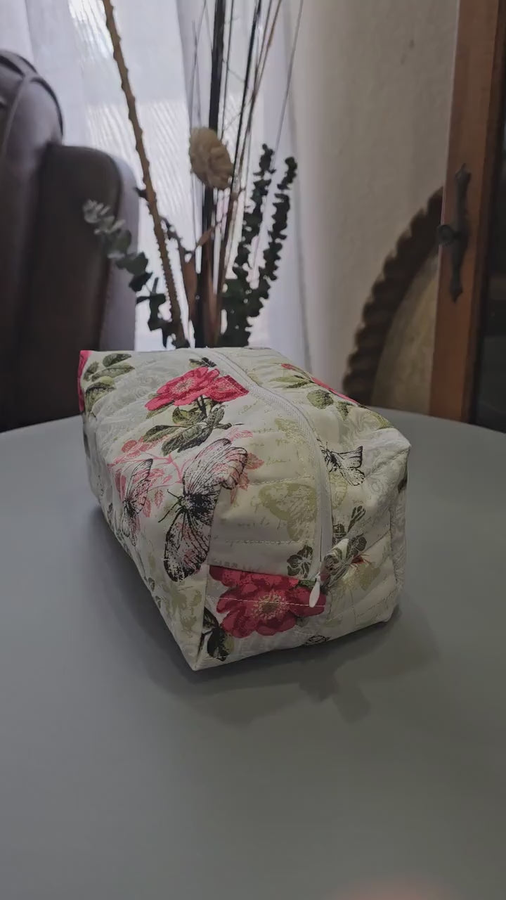 Handmade Floral Cotton Make Up Bag