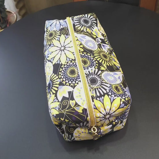 Handmade Floral Quilted Cotton Makeup Bag