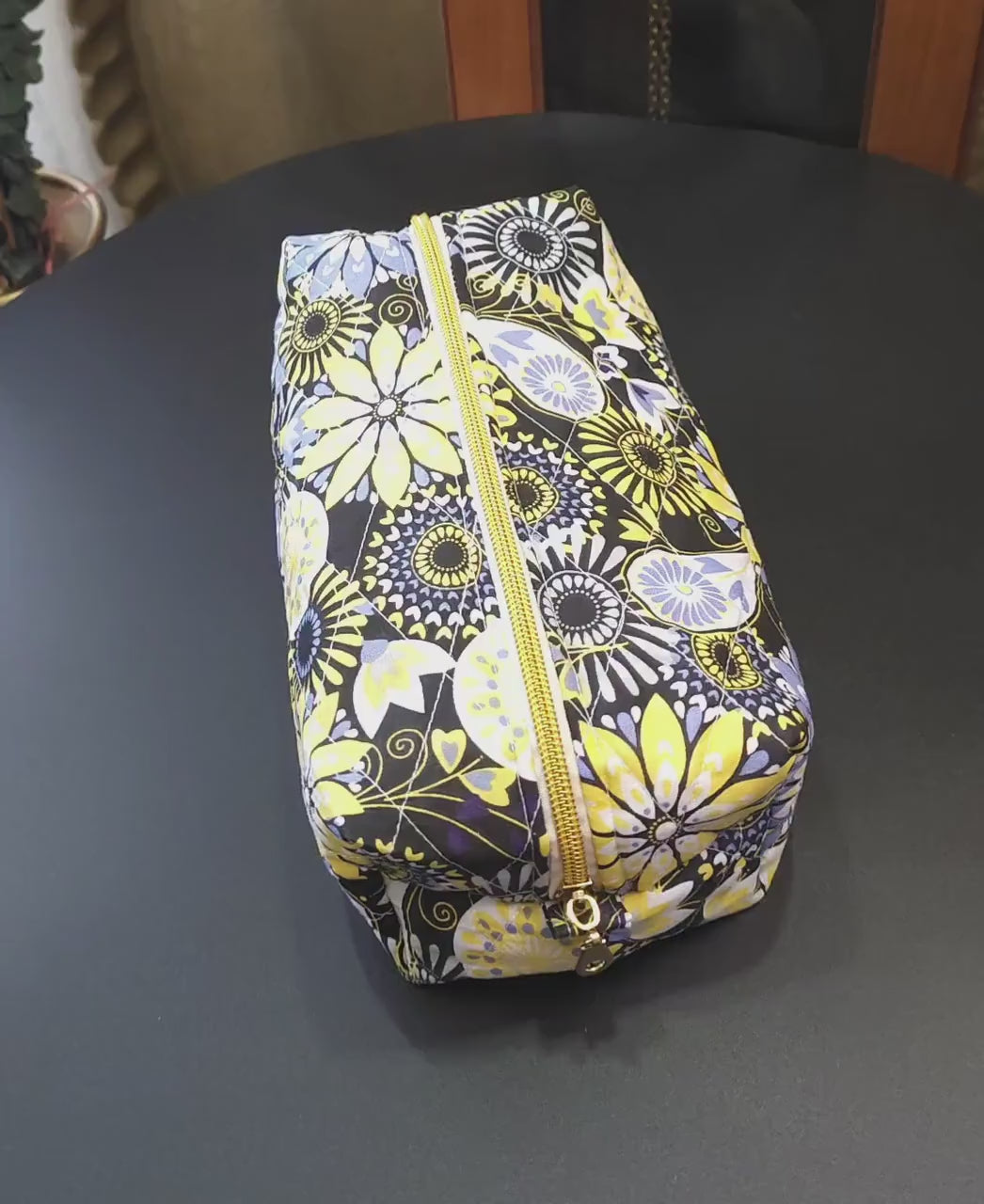 Handmade Floral Quilted Cotton Makeup Bag
